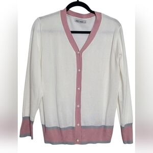 GRACE KARIN Cardigan Sweater Contrast Color Block Lightweight Womens Long Sleeve